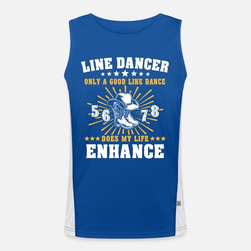Line Dancing Men's Functional Contrast Tank Top 