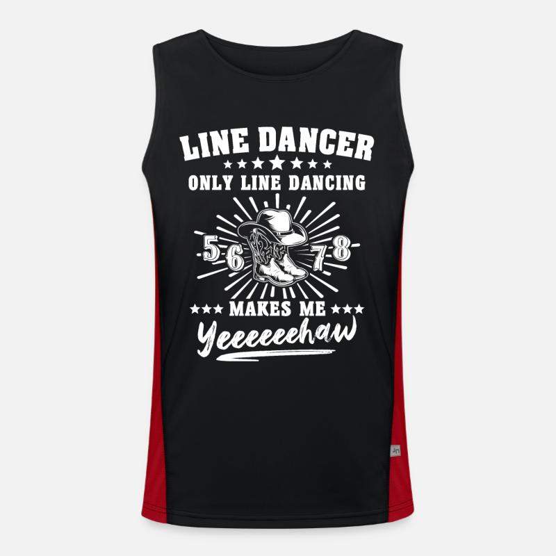 Line Dancing Line Dancer - Men's Functional Contrast Tank Top  - black/red