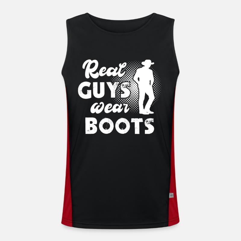 Line Dancing Line Dancer - Men's Functional Contrast Tank Top  - black/red
