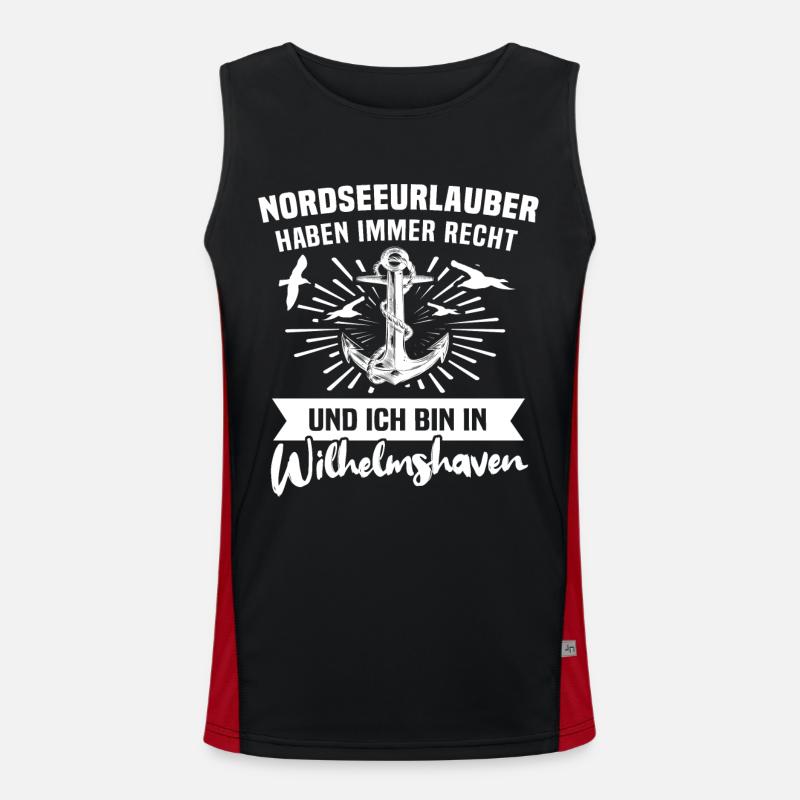 Wilhelmshaven Sprüche Funktionelles Kontrast-Tank Top für Männer 