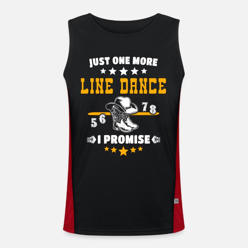 Line Dancing Sprüche Funktionelles Kontrast-Tank Top für Männer 