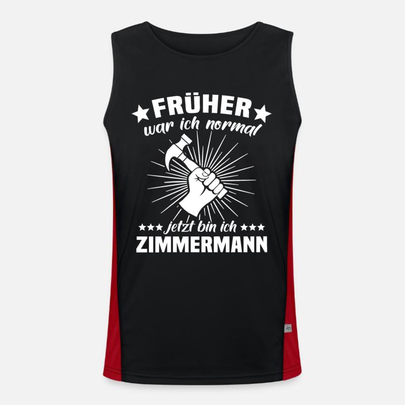 Zimmermann Beruf Zimmerer Funktionelles Kontrast-Tank Top für Männer 