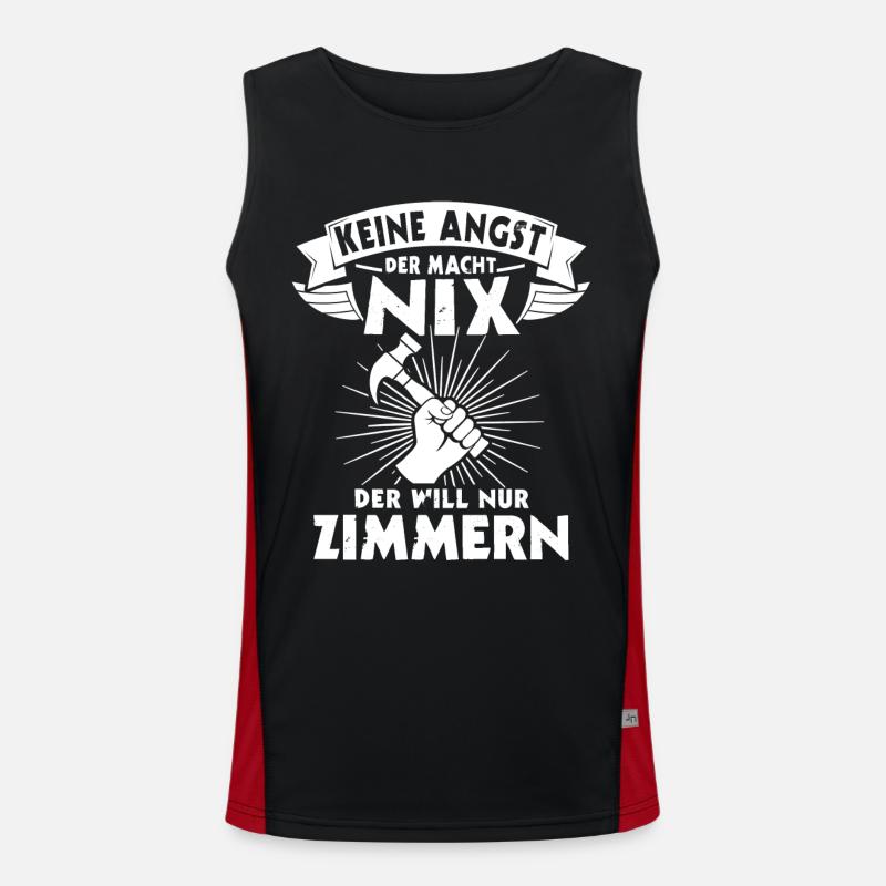 Zimmermann Beruf Zimmerer Funktionelles Kontrast-Tank Top für Männer 