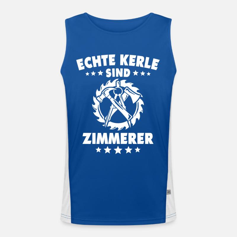 Zimmermann Beruf Zimmerer Funktionelles Kontrast-Tank Top für Männer 