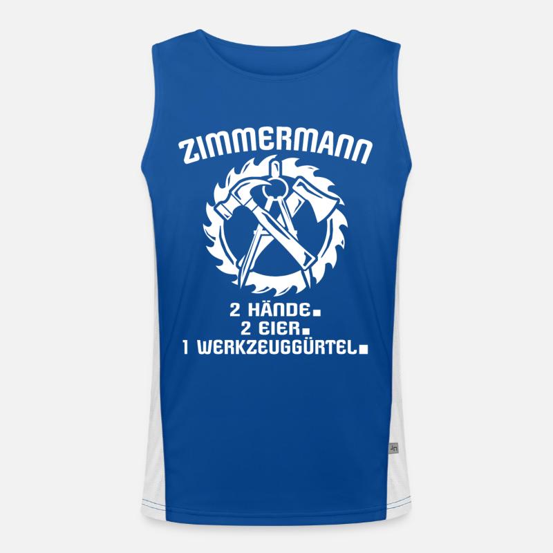 Zimmermann Beruf Zimmerer Funktionelles Kontrast-Tank Top für Männer 