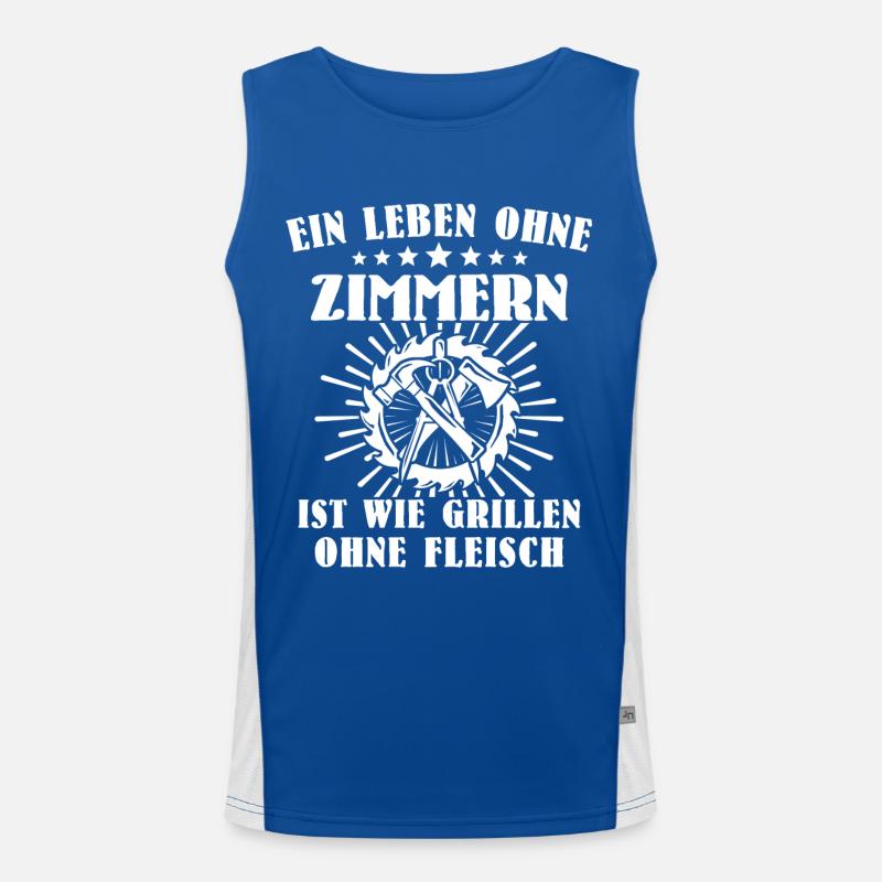 Zimmermann Beruf Zimmerer Funktionelles Kontrast-Tank Top für Männer 