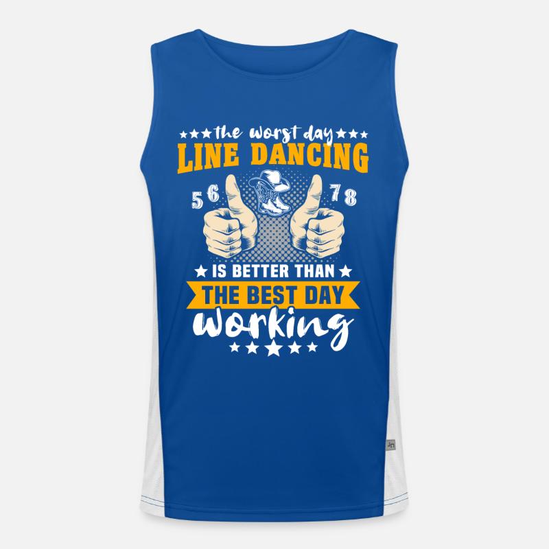 Line Dance Working Line Dancing Men's Functional Contrast Tank Top 
