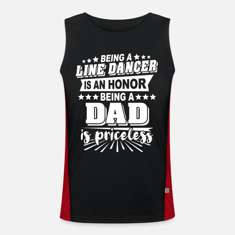 Line Dancing Papa Funktionelles Kontrast-Tank Top für Männer 