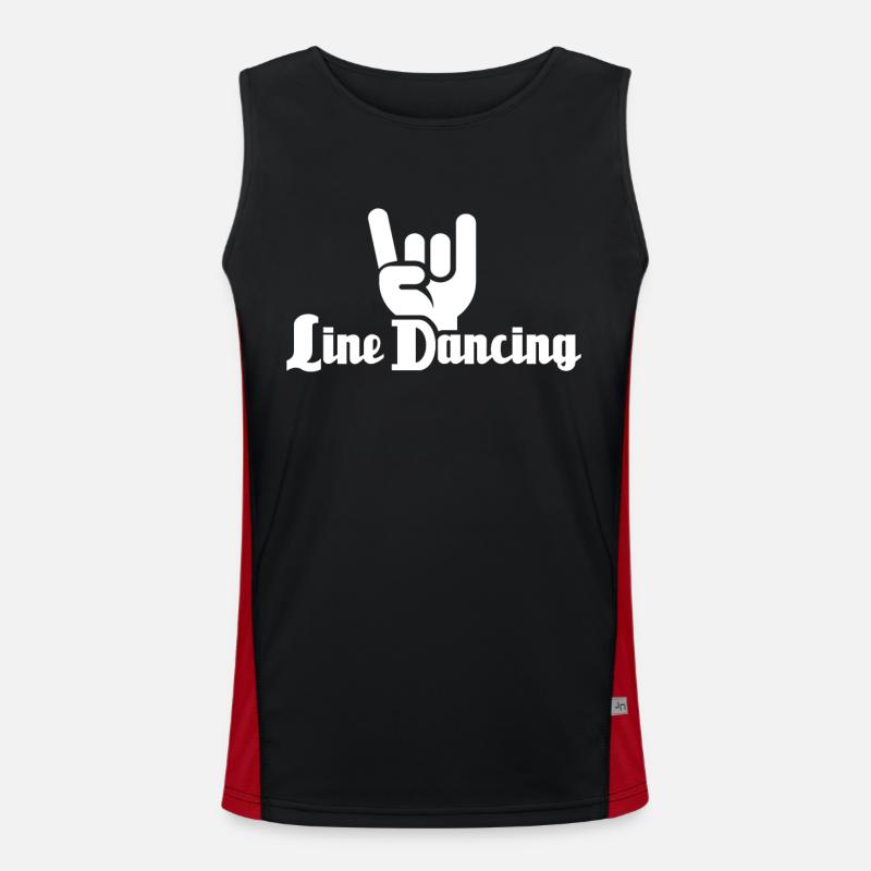 Line Dancing Line Dance - Men's Functional Contrast Tank Top  - black/red