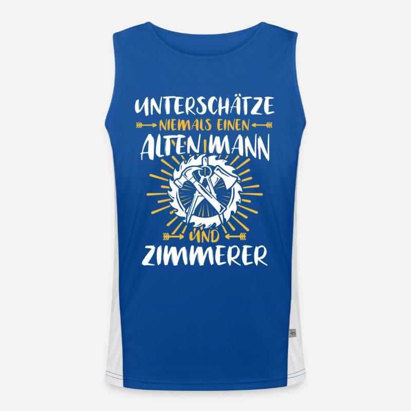Zimmerer Sprüche Zimmermann Funktionelles Kontrast-Tank Top für Männer 