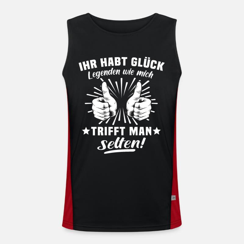 Legende Sprüche Legenden Funktionelles Kontrast-Tank Top für Männer 