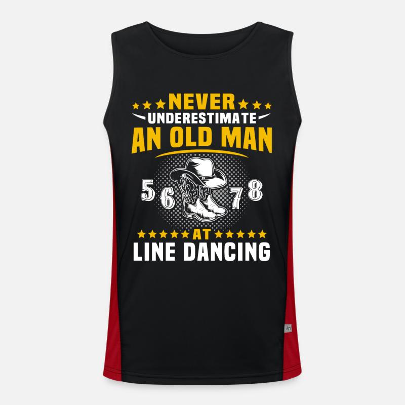 Underestimate Line Dance Man - Men's Functional Contrast Tank Top - black/red