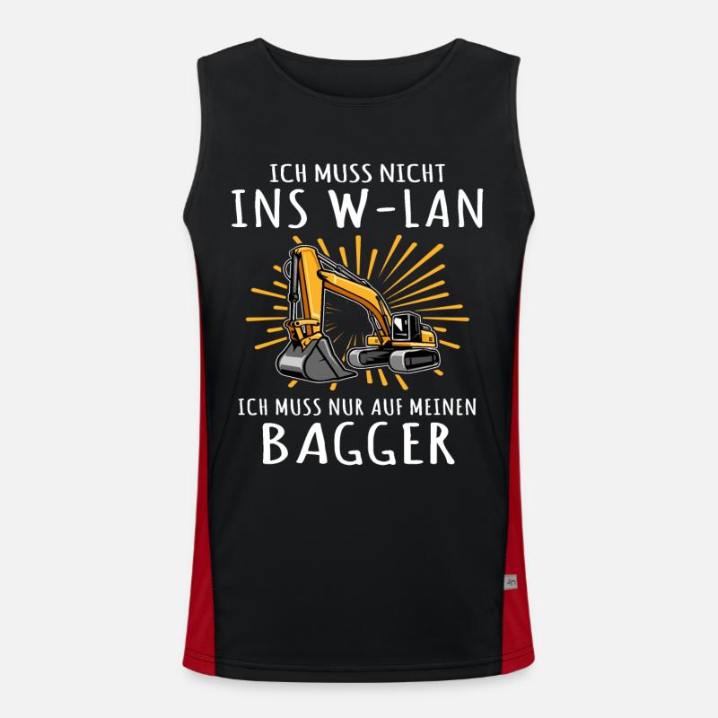 Baggerführer Bagger Baggerfahrer - Funktionelles Kontrast-Tank Top für Männer  - Schwarz/Rot