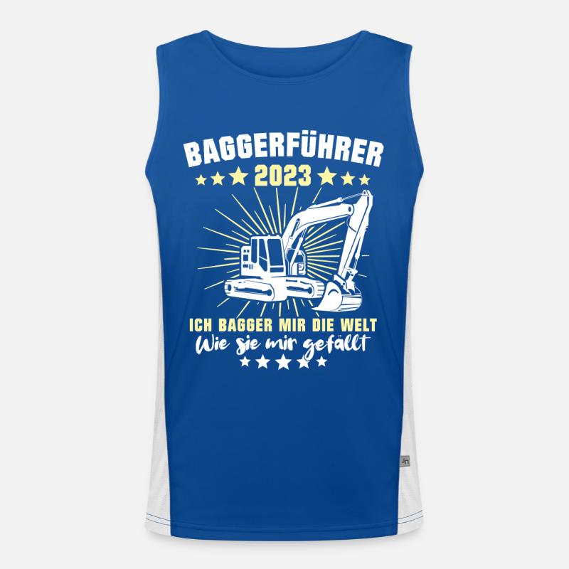 Excavator Operator 2023 Excavator Driver Excavator Men's Functional Contrast Tank Top 