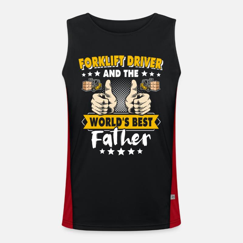 Gabelstapler Papa Staplerfahrer Funktionelles Kontrast-Tank Top für Männer 