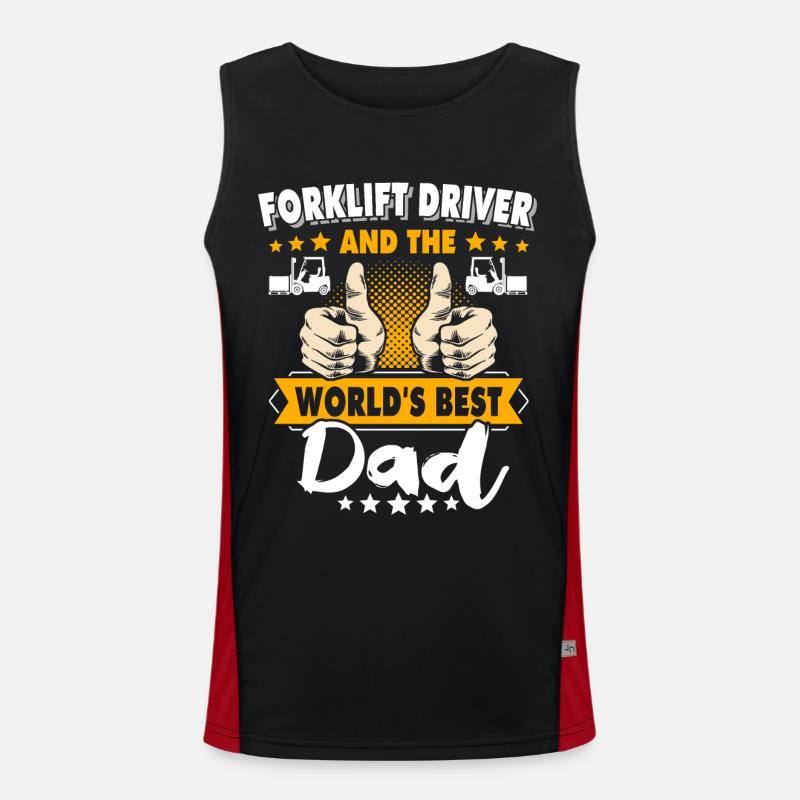 Gabelstapler Papa Staplerfahrer Funktionelles Kontrast-Tank Top für Männer 