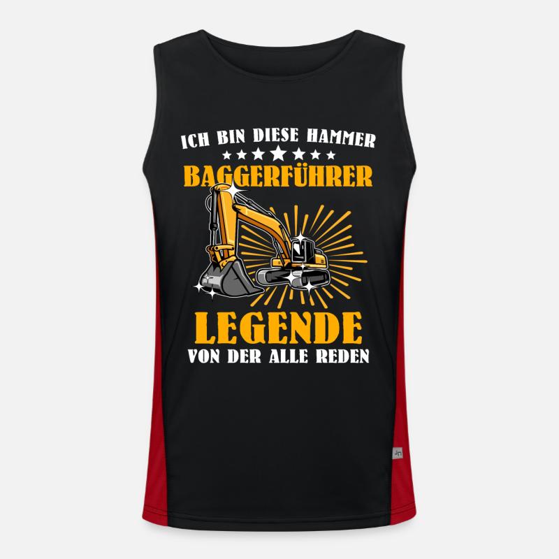 Baggerfuehrer Baggerfahrer Funktionelles Kontrast-Tank Top für Männer 