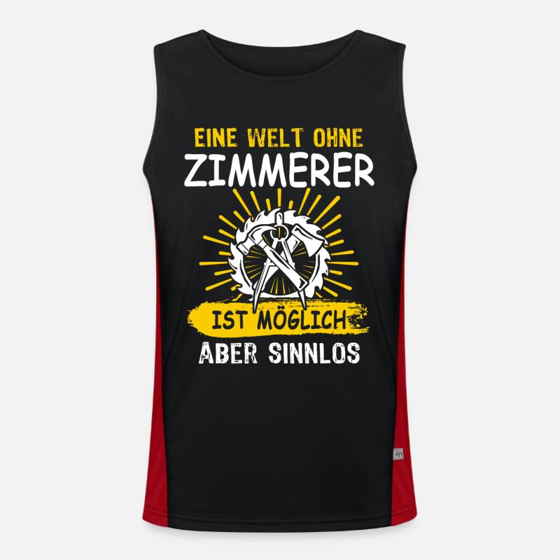 Zimmermann Zimmern Zimmerer Funktionelles Kontrast-Tank Top für Männer 