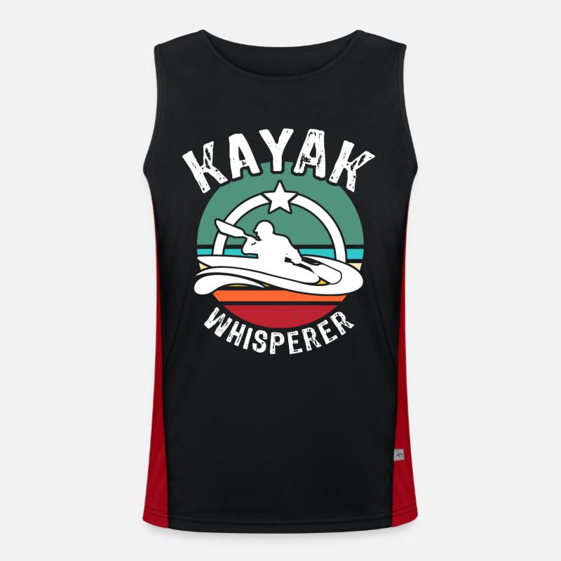 Kayak Whisperer Kayaking - Men's Functional Contrast Tank Top  - black/red