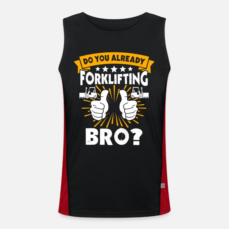 Forklift Forklift - Men's Functional Contrast Tank Top  - black/red