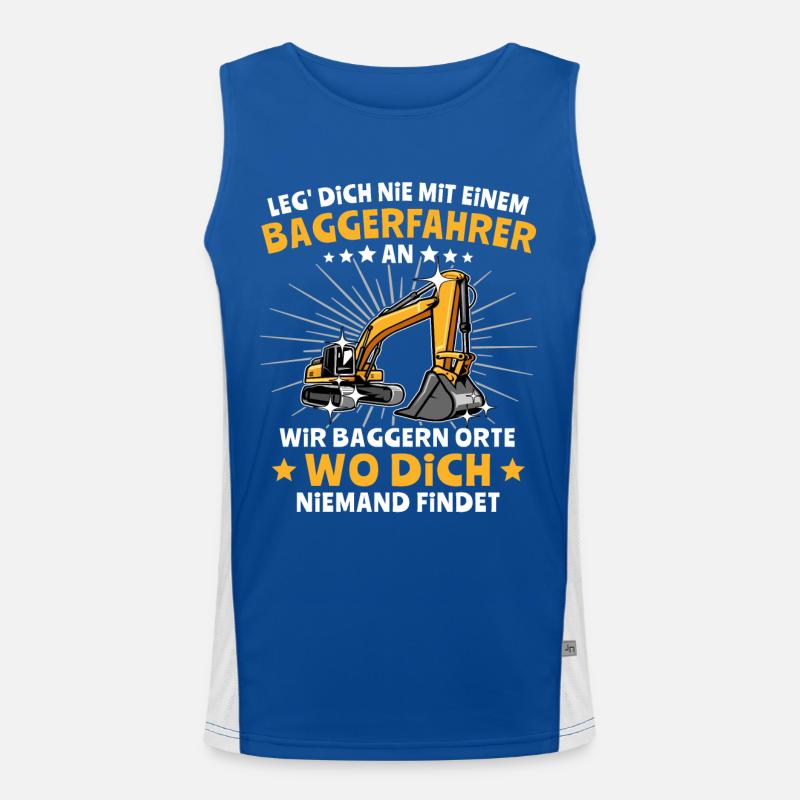 Baggerfuehrer Baggerfahrer Funktionelles Kontrast-Tank Top für Männer 