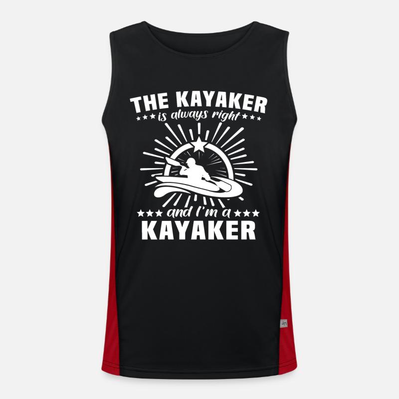 Kayaker Kayaking - Men's Functional Contrast Tank Top  - black/red