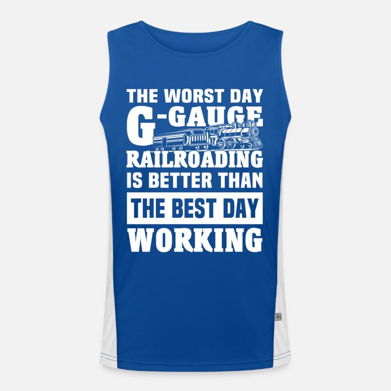 Chemin de fer de jardin Voie G Modèle de chemin de fer Débardeur respirant contrasté Homme 