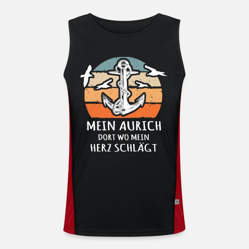 Auricher Sprüche Aurich Funktionelles Kontrast-Tank Top für Männer 