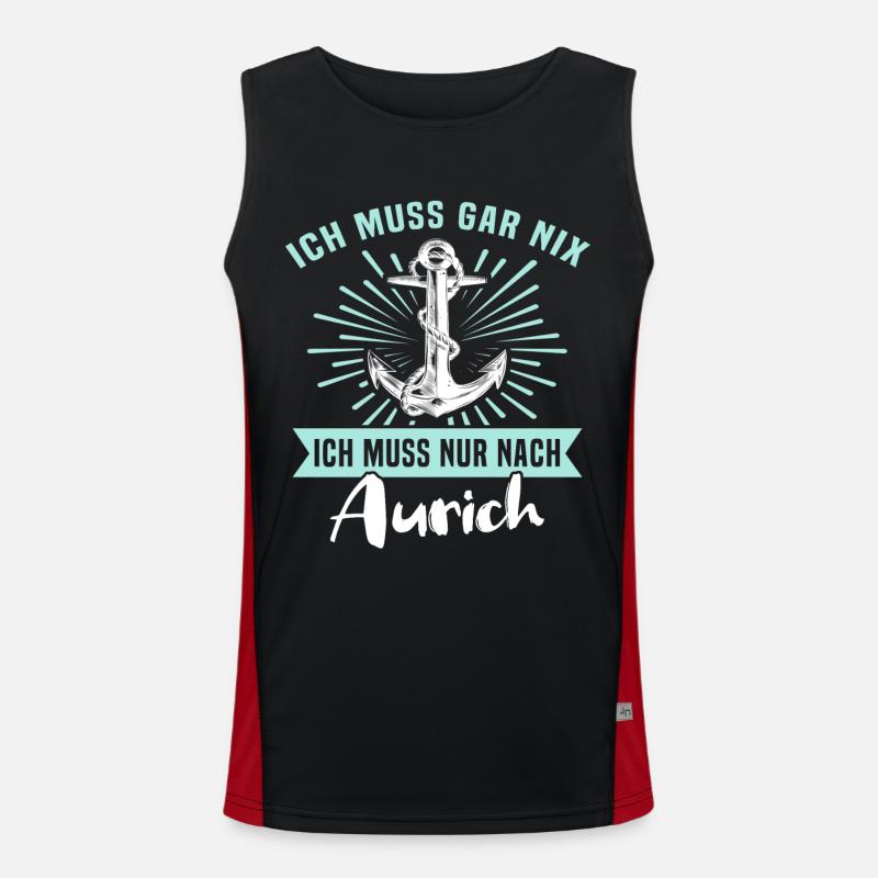 Auricher Sprüche Aurich Funktionelles Kontrast-Tank Top für Männer 