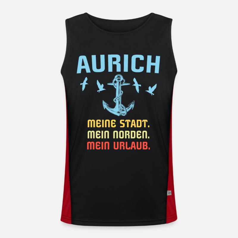 Aurich Sprüche Auricher Spruch Funktionelles Kontrast-Tank Top für Männer 