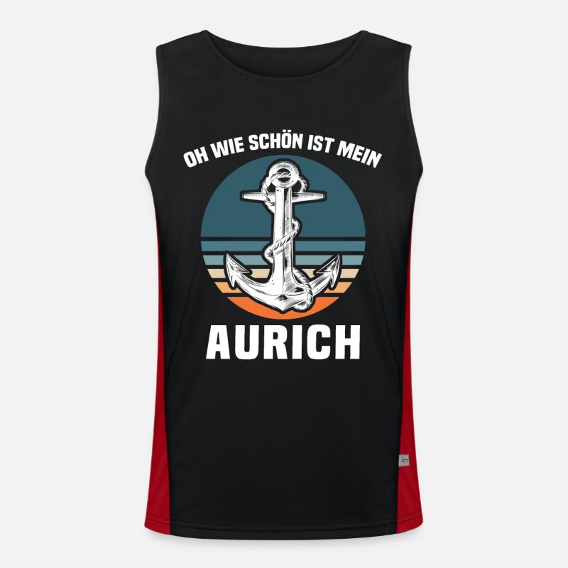 Aurich Sprüche Auricher Funktionelles Kontrast-Tank Top für Männer 