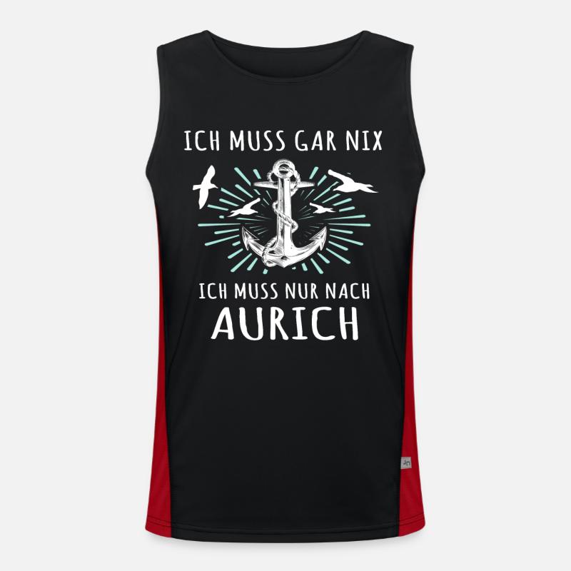 Aurich Sprüche Auricher Spruch Funktionelles Kontrast-Tank Top für Männer 