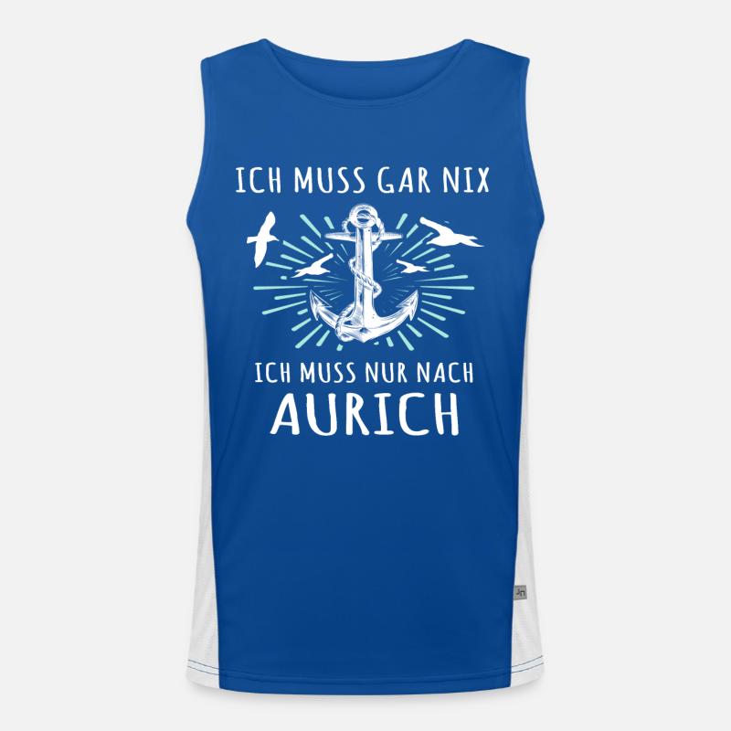 Aurich Sprüche Auricher Spruch Funktionelles Kontrast-Tank Top für Männer 