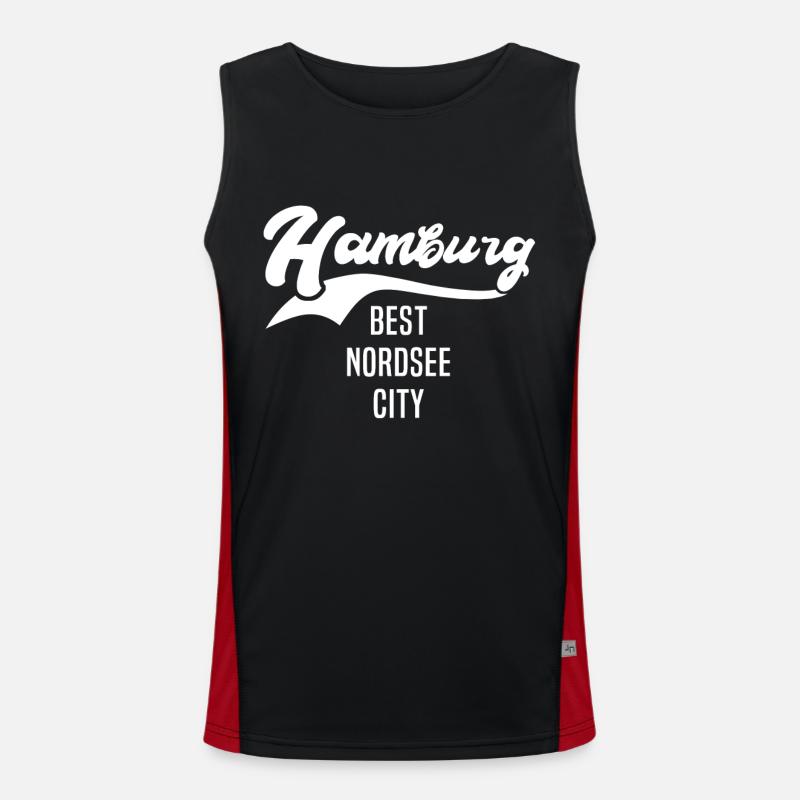 Hamburger Sprüche Hamburg Funktionelles Kontrast-Tank Top für Männer 