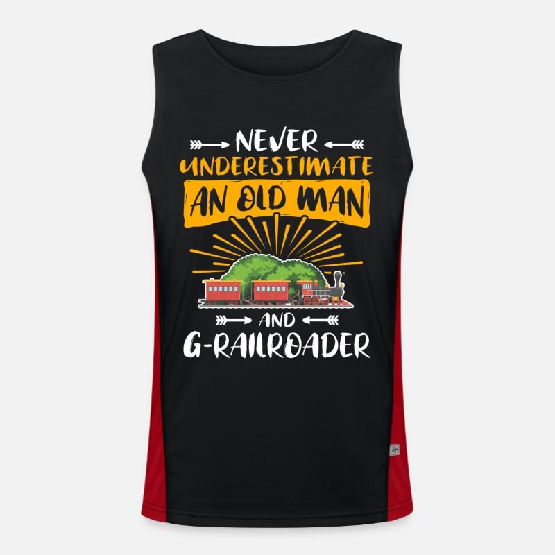 Gartenbahn Mann Garteneisenbahn Spur G Funktionelles Kontrast-Tank Top für Männer 