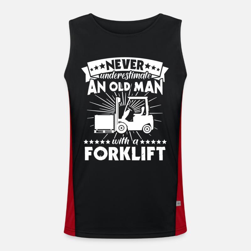 Underestimate man forklift - Men's Functional Contrast Tank Top  - black/red