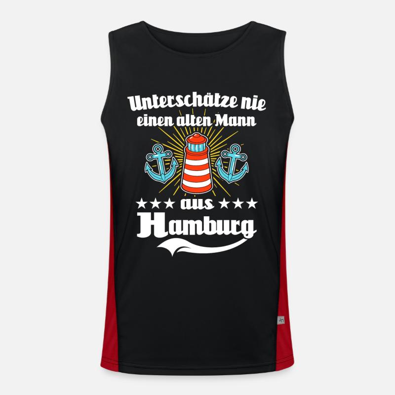 Hamburg Mann Hamburger Männer Funktionelles Kontrast-Tank Top für Männer 