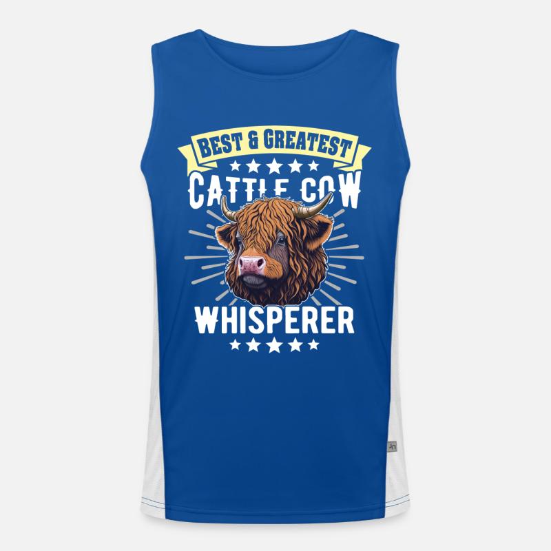 Highland cattle Cattle Cows Men's Functional Contrast Tank Top 