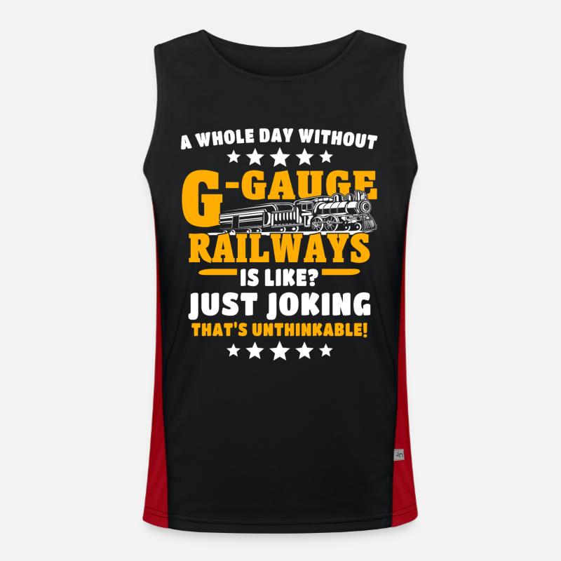 Garteneisenbahn Modelleisenbahn Spur G Funktionelles Kontrast-Tank Top für Männer 