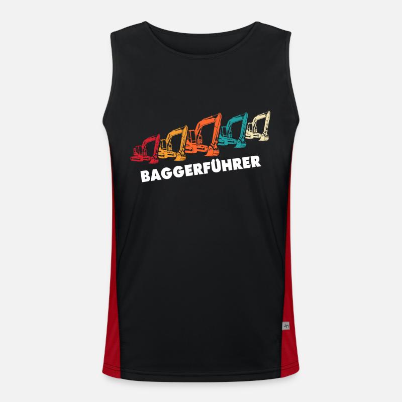 Bagger Ich Liebe Baggerfahrer Funktionelles Kontrast-Tank Top für Männer 