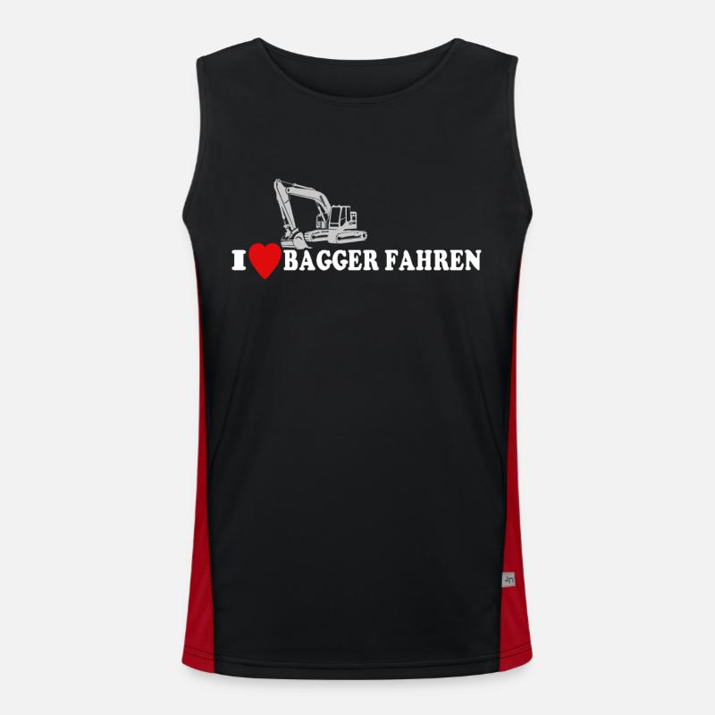 Bagger Ich Liebe Baggerfahrer Funktionelles Kontrast-Tank Top für Männer 