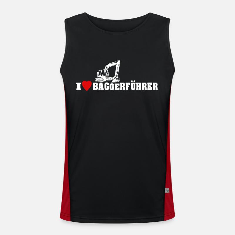 Bagger Ich Liebe Baggerfahrer Funktionelles Kontrast-Tank Top für Männer 
