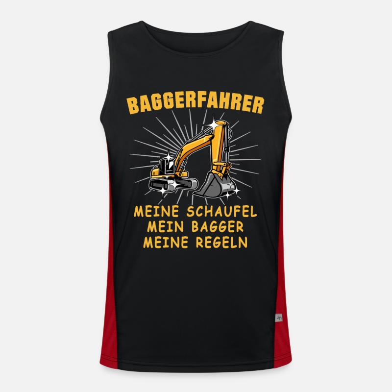 Bagger Baggerfahrer Baggern Funktionelles Kontrast-Tank Top für Männer 