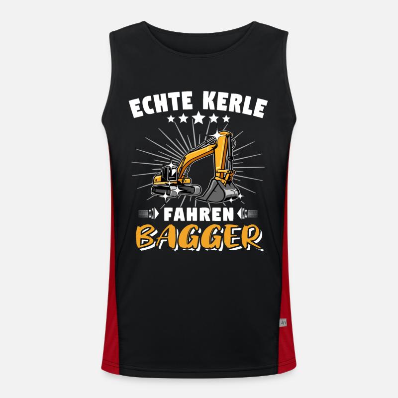 Bagger Baggerfahrer Baggern Funktionelles Kontrast-Tank Top für Männer 