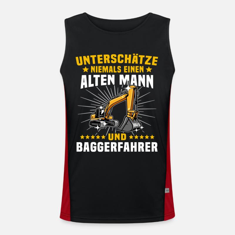 Bagger Baggerfahrer Baggern Funktionelles Kontrast-Tank Top für Männer 