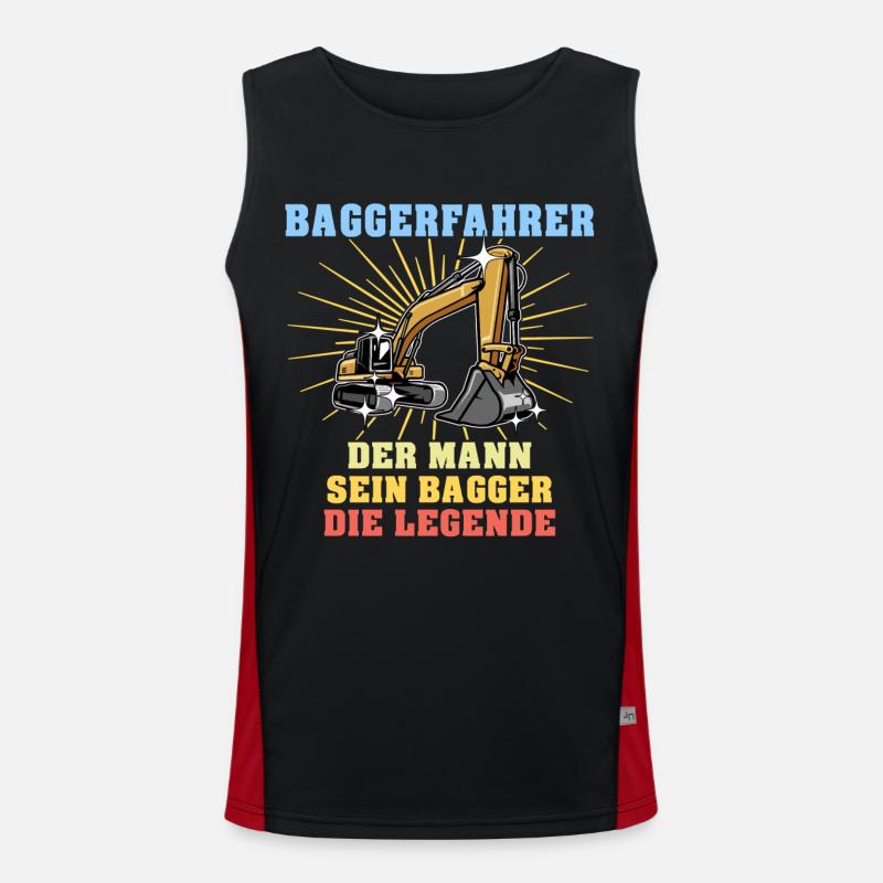 Bagger Baggerfahrer Baggern Funktionelles Kontrast-Tank Top für Männer 