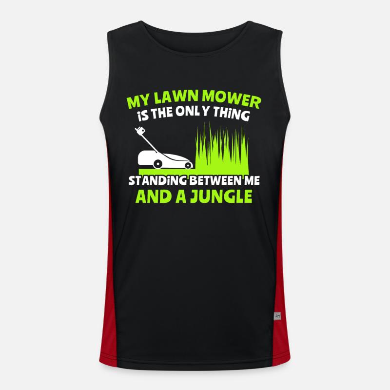 Lawn mower lawn jungle Men's Functional Contrast Tank Top 