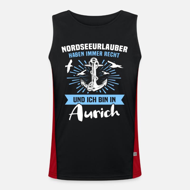 Aurich Urlaub Funktionelles Kontrast-Tank Top für Männer 