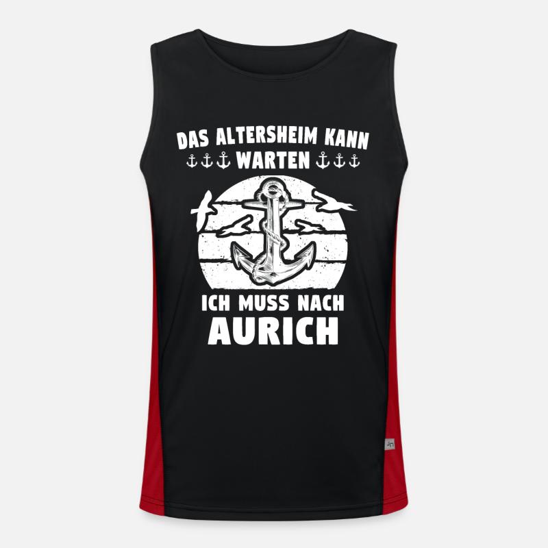 Aurich Sprüche Auricher Spruch Funktionelles Kontrast-Tank Top für Männer 