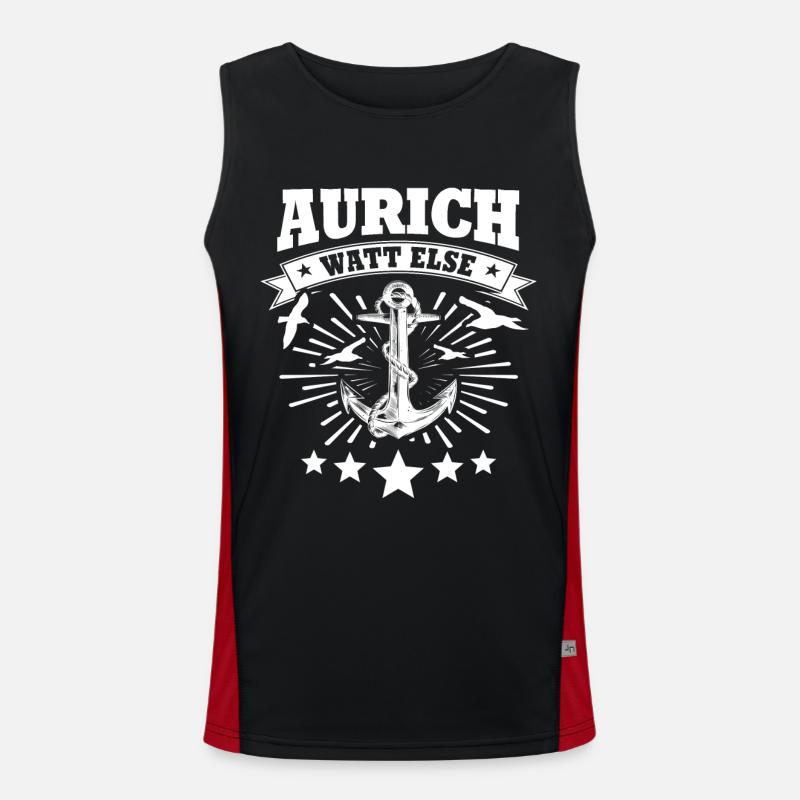 Aurich Sprüche Auricher Funktionelles Kontrast-Tank Top für Männer 